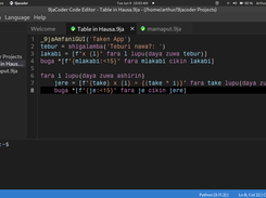 Multiplication table code sample in Hausa