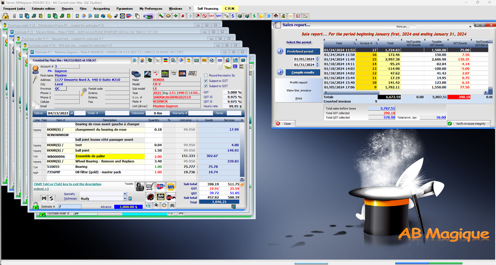 General overview of the main window