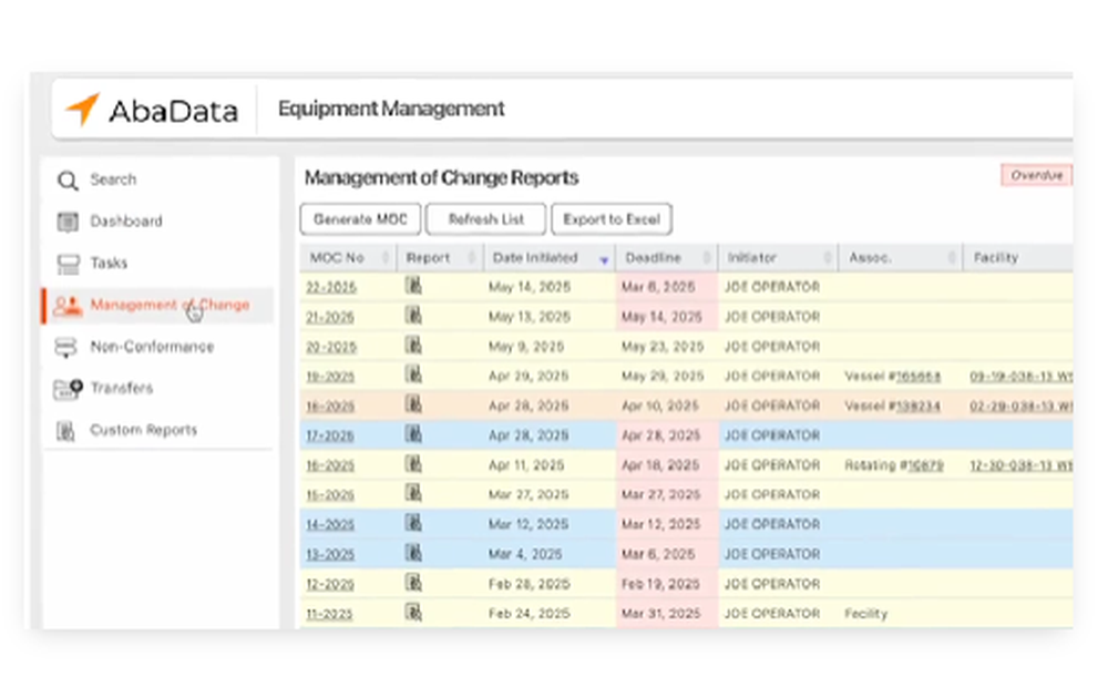 AbaData Equipment Management Screenshot 1