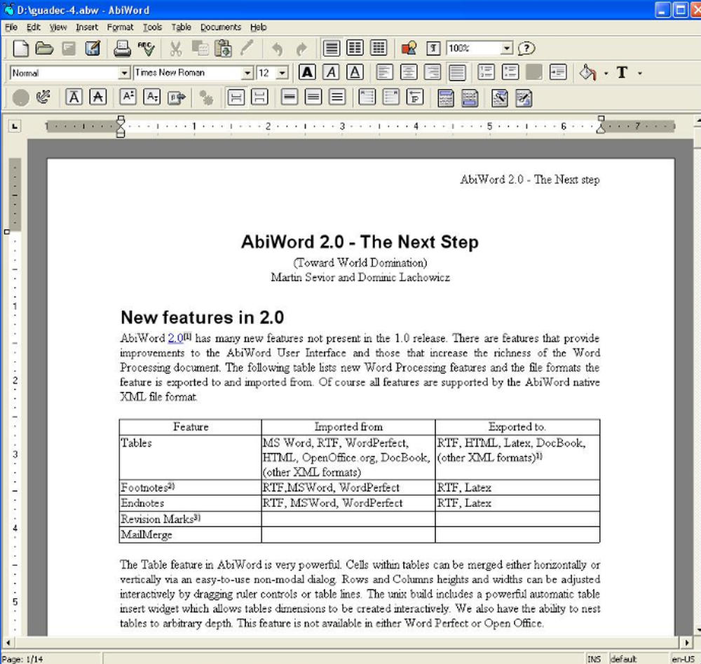 AbiWord Screenshot 1