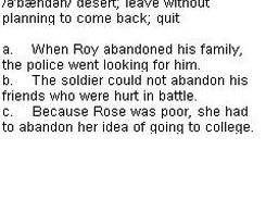 study- details of a word - "abandon"