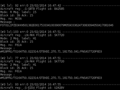 acarsdec rtl sdr reception (full info msg.)