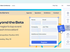 Build Custom Event Sites Without Code: Effortlessly build branded event websites with drag-and-drop tools. Create custom pages, embed dynamic widgets, integrate your tech stack, and deliver seamless registration experiences across any device.