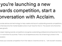 Acclaim Awards Screenshot 2