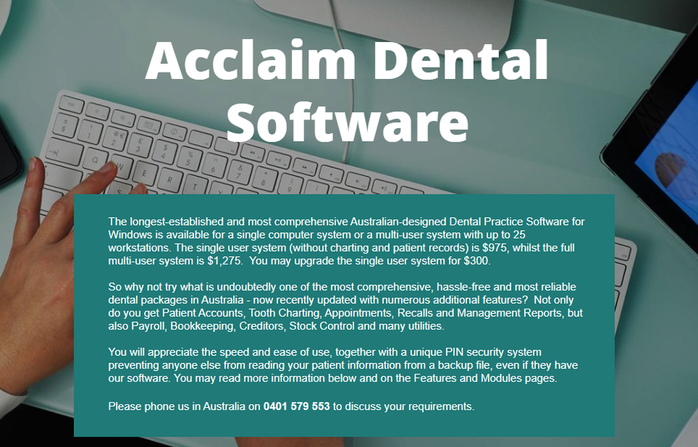 Acclaim Dental Software Screenshot 1