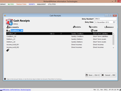 Cash Receipts Entry Screen