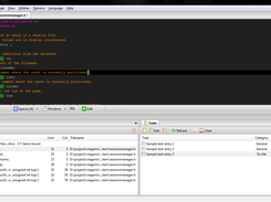 Hidden Navigation Pane and showing the Find Results and Tasks management Tab side by side