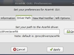 AcerHKGui v0.4 Preferences, Driver Path Select