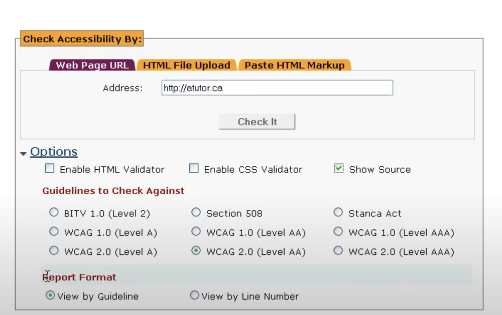 AChecker Screenshot 1