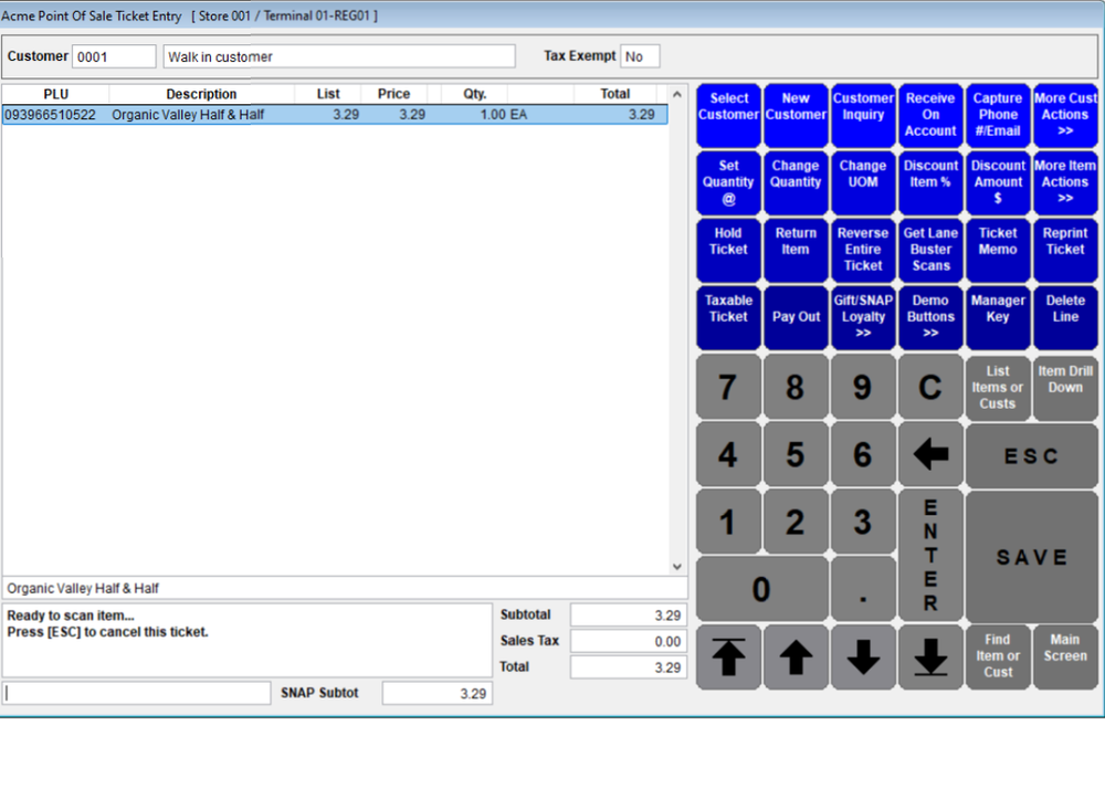 Acme Point of Sale Screenshot 1