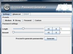 Screenshot of Aconiac Password Generator v.1.1