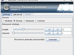Screenshot of Aconiac Password Generator v.1.2