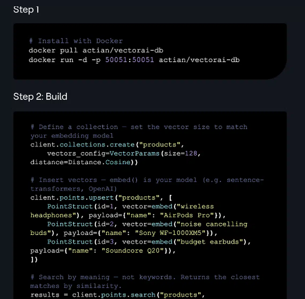 Actian VectorAI DB Screenshot 1