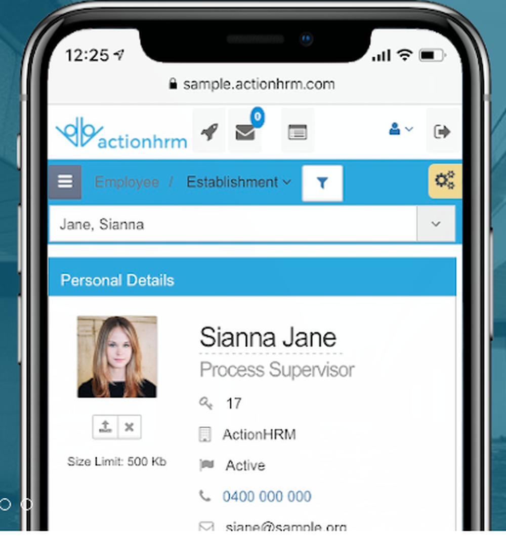 ActionHRM Screenshot 1