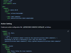 Actions Label Commenter Screenshot 1