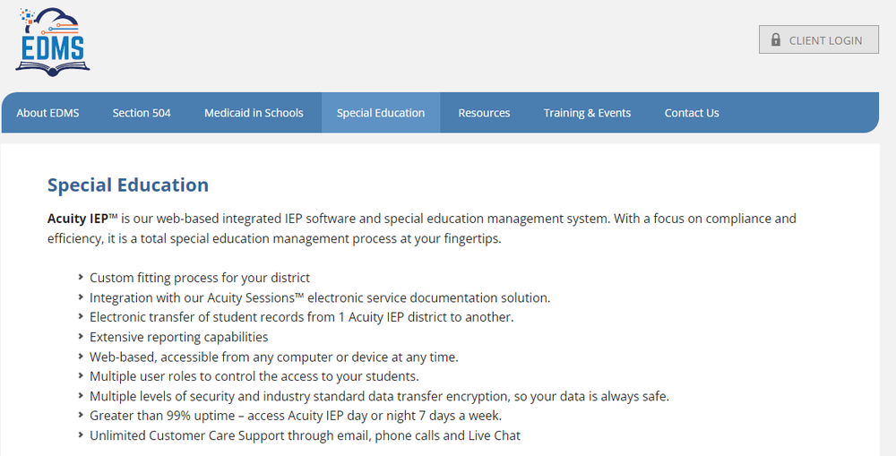 Acuity IEP Screenshot 1