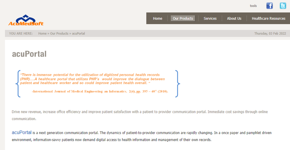 AcuPortal Screenshot 1