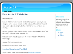 acute control panel homepage