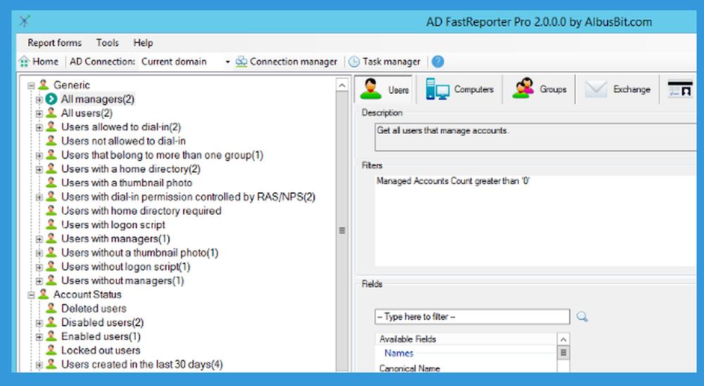 AD FastReporter Screenshot 1