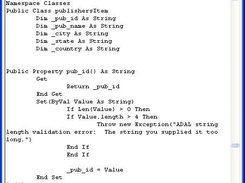 ADAL VB Output Screen