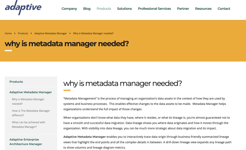 Adaptive Metadata Manager Screenshot 1