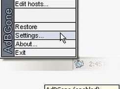 AdBGone tray/menu