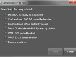 the different recoveries you can select from