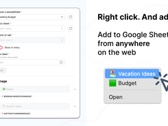 Right click and save to configured sheet and column