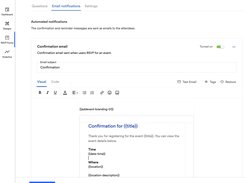 Custom Reminder Email Editor for RSVP Events