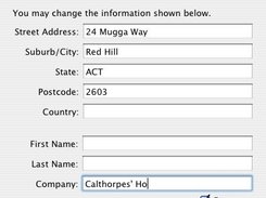 2. Editing details in the Address Actions dialog.