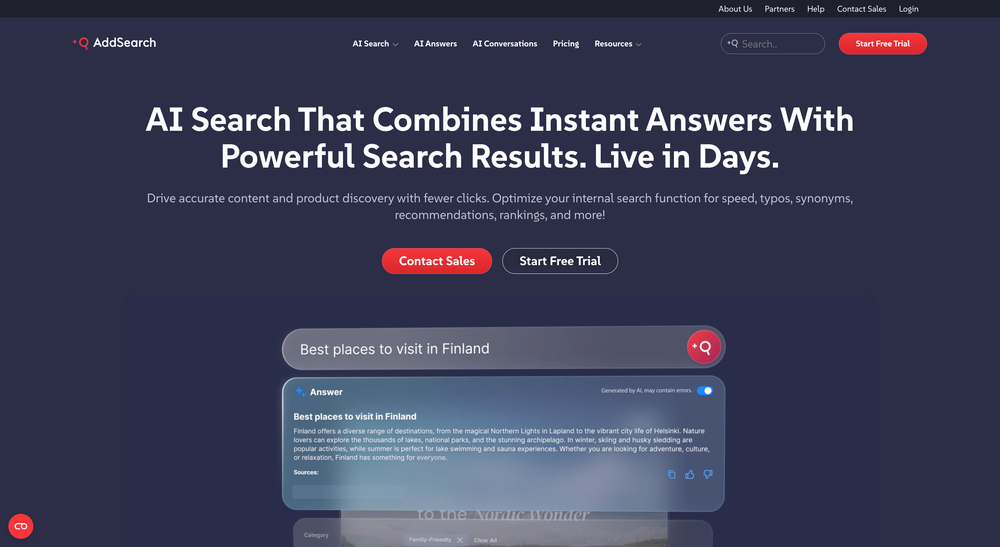 AddSearch Homepage