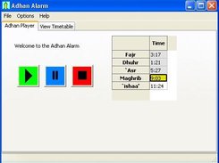 Main screen: User can preview adhan, yellow marks next adhan