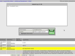 Main AdminLog page - version 1.0b