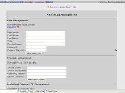 Management functions in AdminLog 1.0b