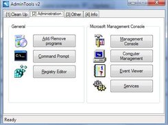 Various system tools can be launched easily from one tab