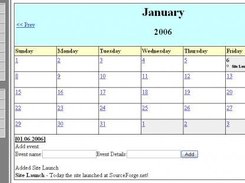 The phpAZ calendar allows you to add entries by date!