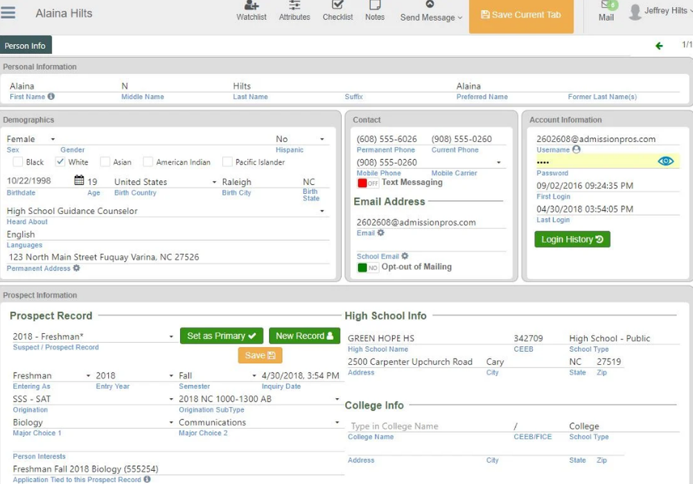 AdmissionPros Admissions CRM Screenshot 1