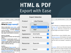 Export your document into HTML or PDF from within the app. No Terminal needed