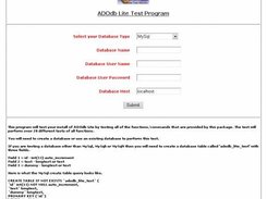 ADOdb Lite Test Program Startup