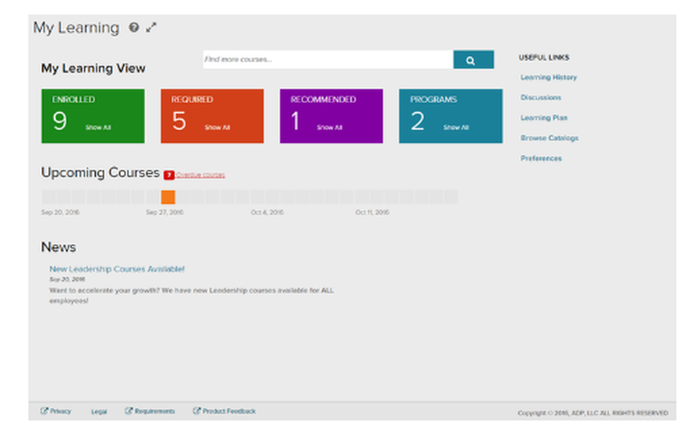 ADP Learning Management Screenshot 1