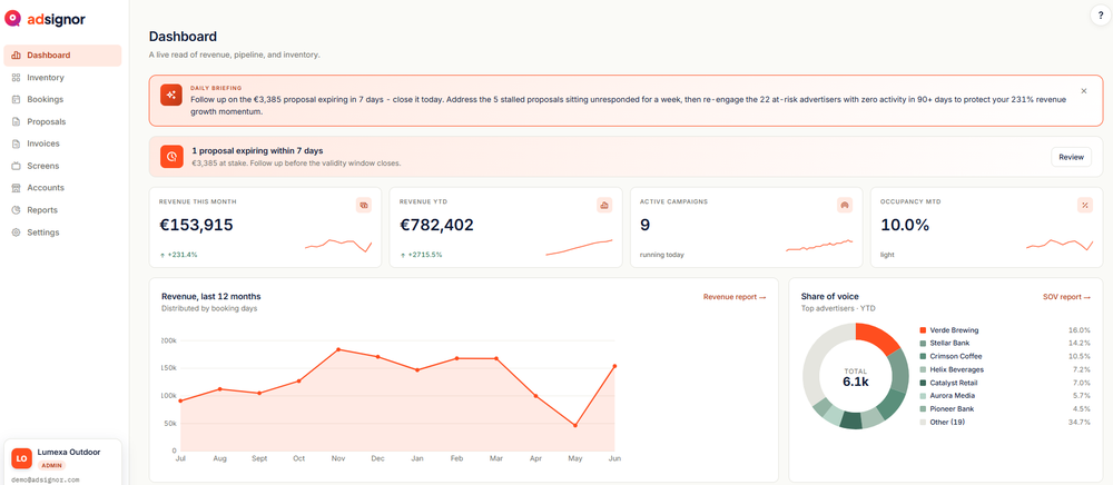 Adsignor Dashboard