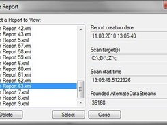 ADSViewer V 2.0 Choose Report to view