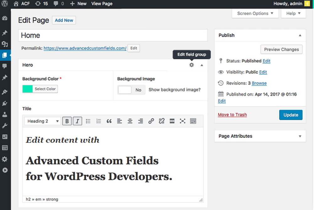 Advanced Custom Fields Screenshot 1
