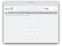 Advanced Division (Kirigami) running on Linux