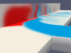 Multicomponent flow, Re=1000