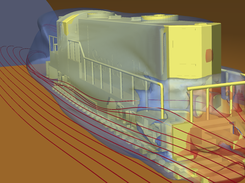 Locomotive in a tunnel