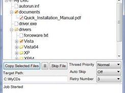 Screenshot of AEK CD Reader copying some files