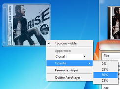 AeroPlayer windows, aero, glass, music, player, wmp, wmplayer, taskbar, jumplist, thumbnai, album, art, cover, widget, gadget, skin, customizable