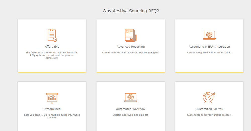 Aestiva Sourcing RFQ Screenshot 1