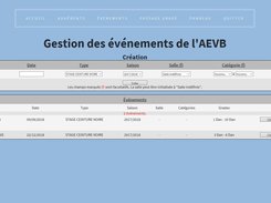 Rubrique "événements"